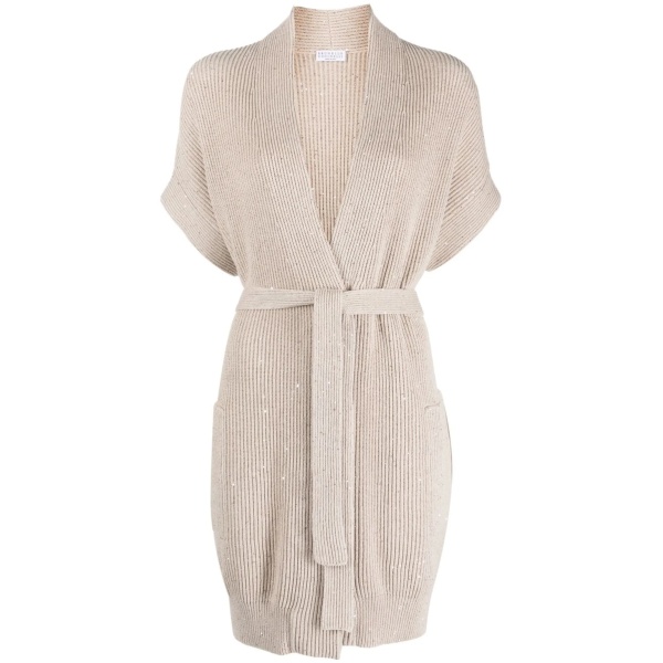 chunky-knit sleeveless cardigan