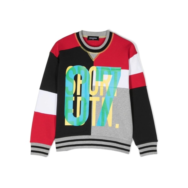 colour-block number sweatshirt