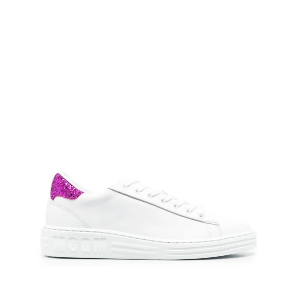 contrast heel-counter leather sneakers
