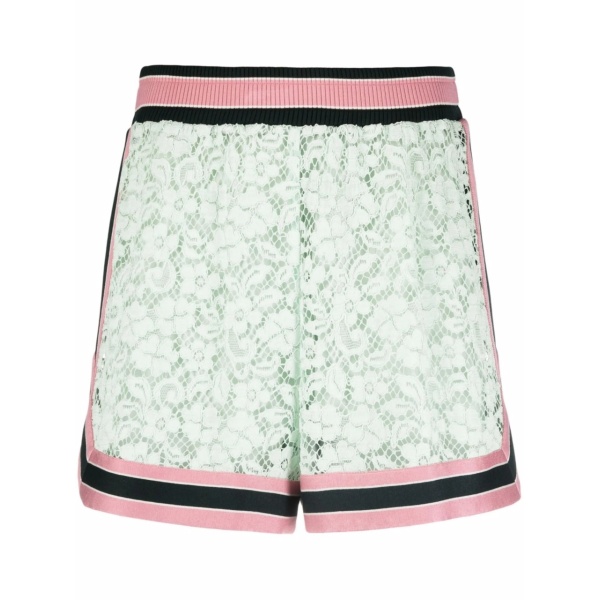contrast-stripe lace shorts