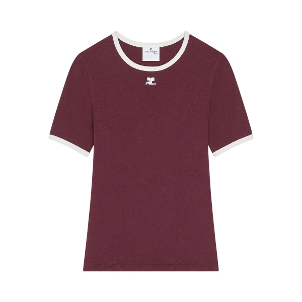 contrast-trim cotton T-shirt