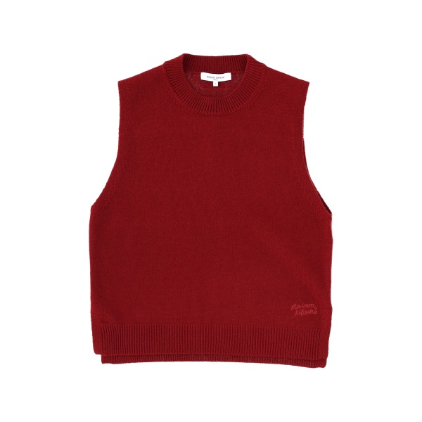 crew-neck knitted vest