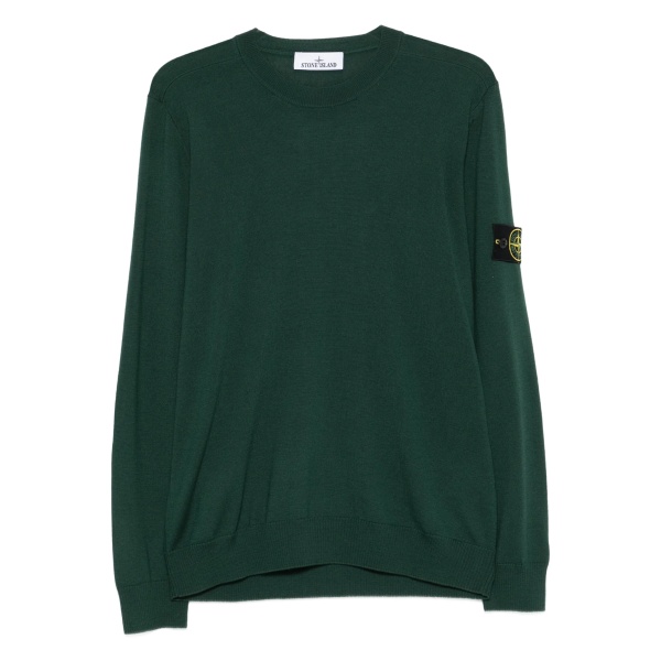 crew-neck patch sweater
