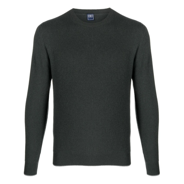crew-neck ribbed cashmere jumper