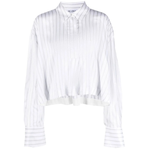 cropped pinstripe shirt