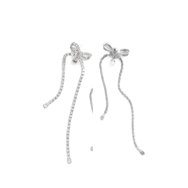 crystal-embellished bow earrings