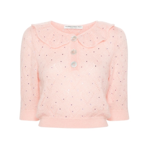 crystal-embellished cropped blouse