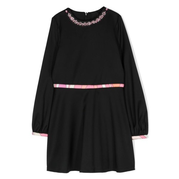 crystal-embellished wool dress