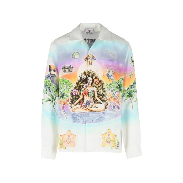 cuban-collar print shirt