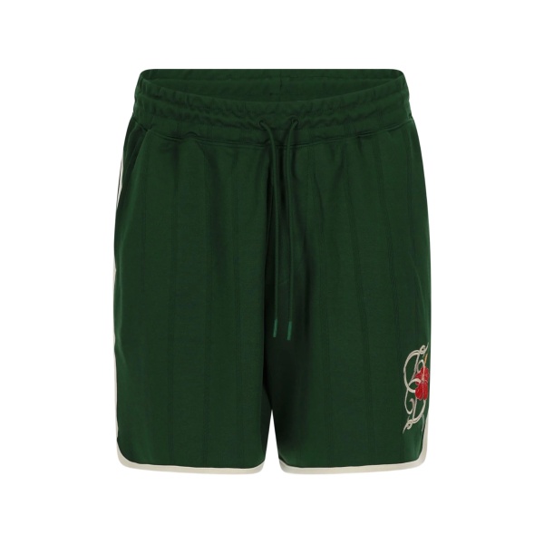 D Hibiscus embroidered detail shorts
