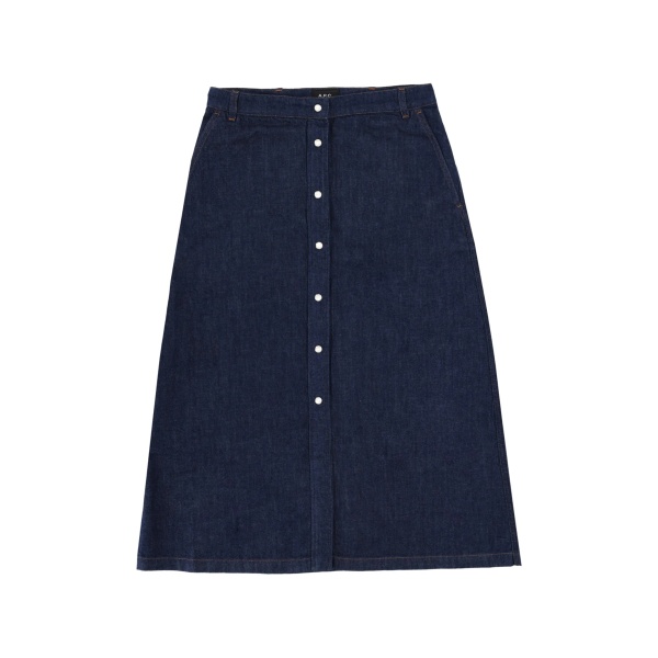 denim midi skirt