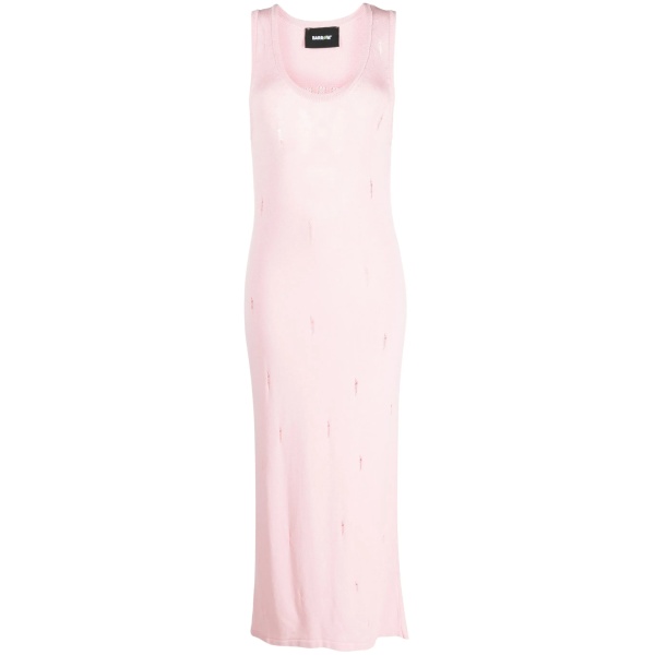 distressed knitted maxi dress