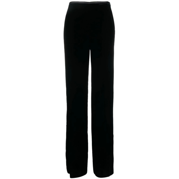 elasticated straight-leg trousers