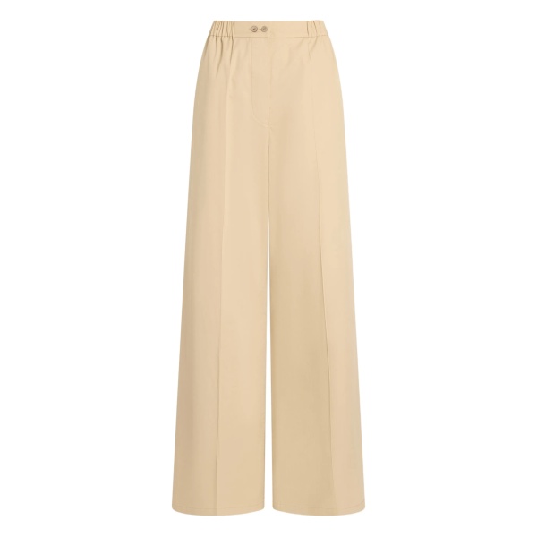 elasticated-waist buttoned palazzo pants