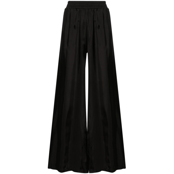 elasticated-waist satin palazzo pants