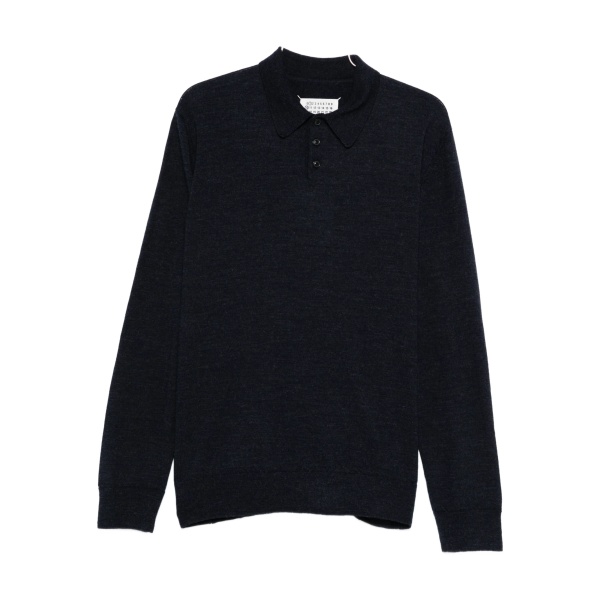 elbow-patch wool polo shirt