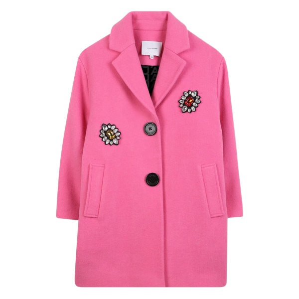 embroidered buttoned coat