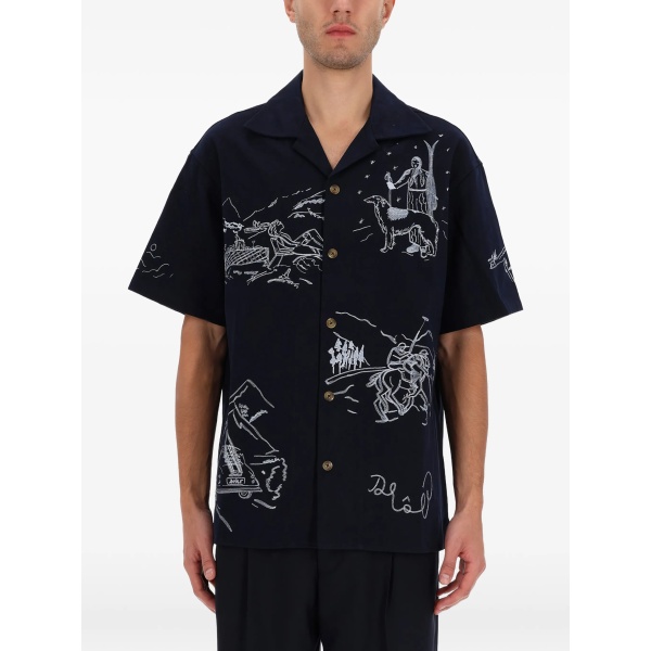 embroidered buttoned shirt