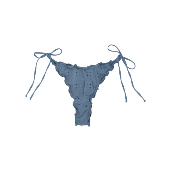 embroidered-eyelet ruffled-details bikini bottoms