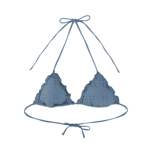 embroidered-eyelet ruffled-details bikini top