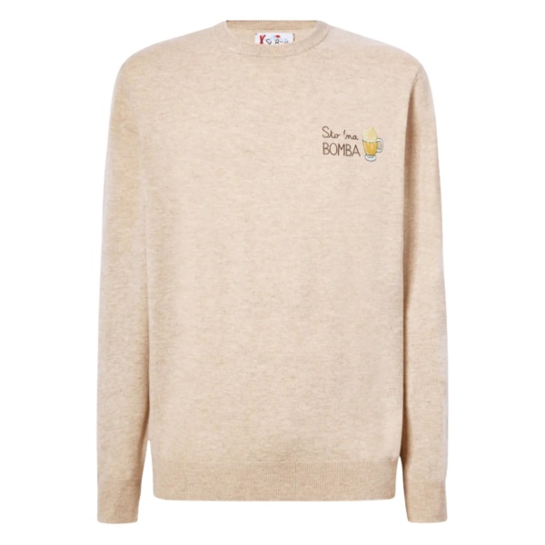 embroidered-motif crew-neck sweater