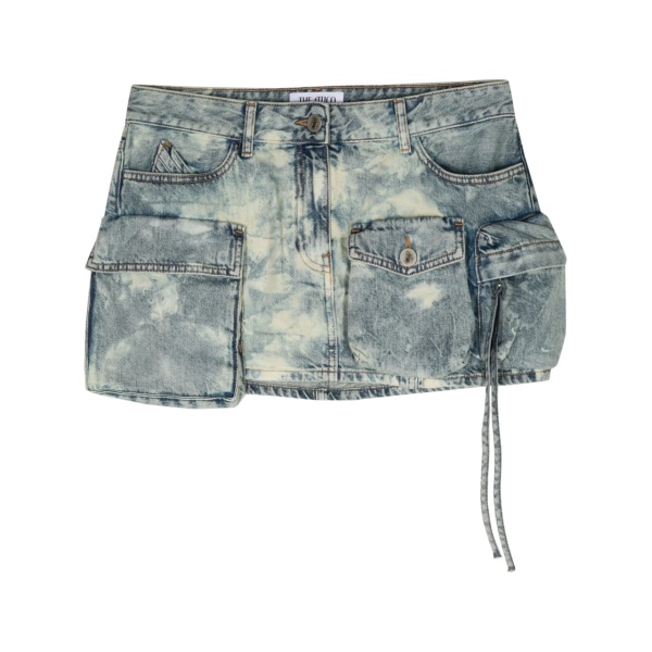 Fay bleach-wash mini skirt