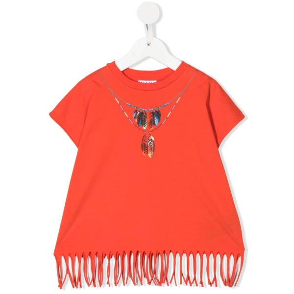 feather-necklace print T-shirt