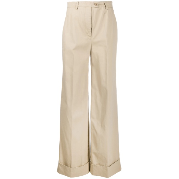 flared leg high-waisted trousers