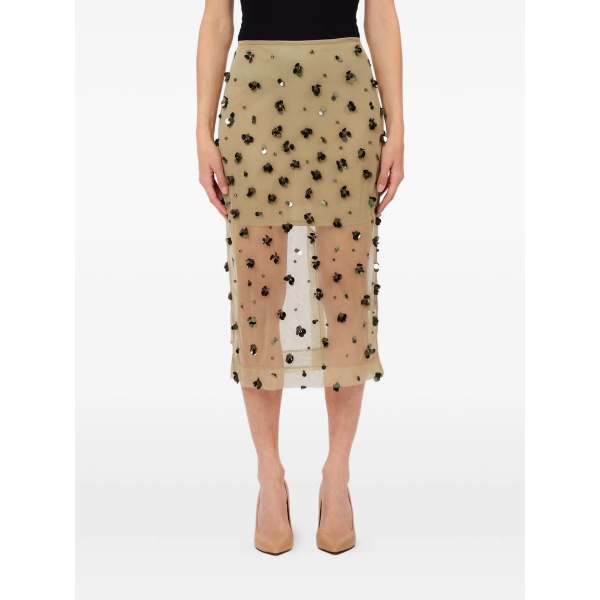 floral embellished midi skirt