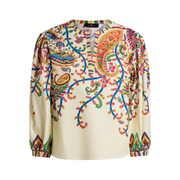 floral paisley-print cotton top