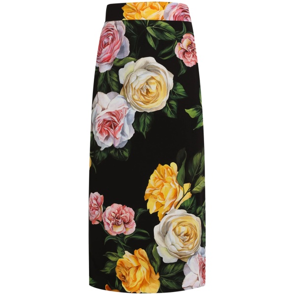 floral-print midi skirt