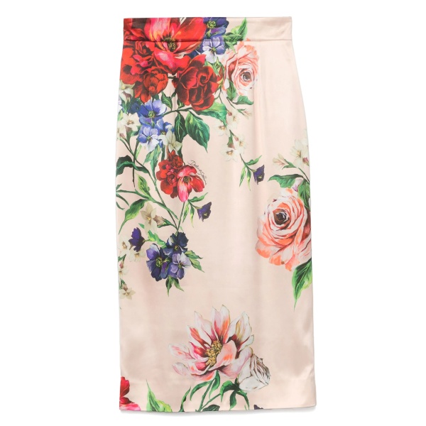 floral-print midi skirt