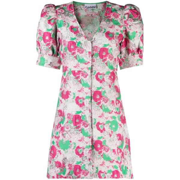 floral-print short-sleeve dress