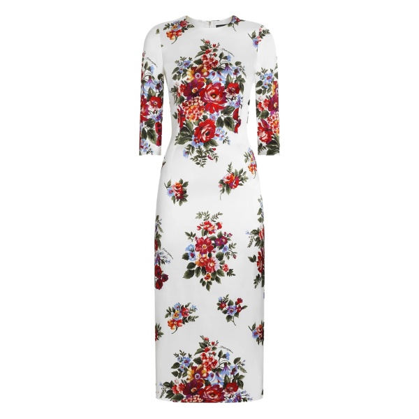 floral-print split midi dress