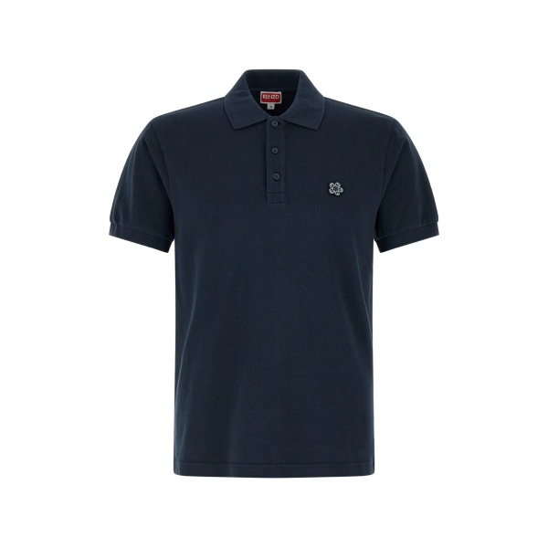 flower-patch polo shirt
