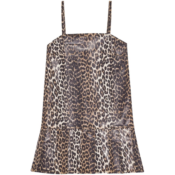 foiled-finish printed mini dress
