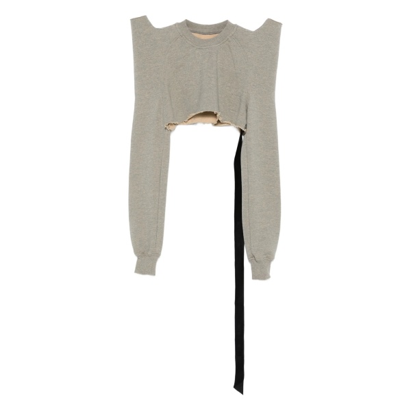 frayed-hem raglan-sleeve top