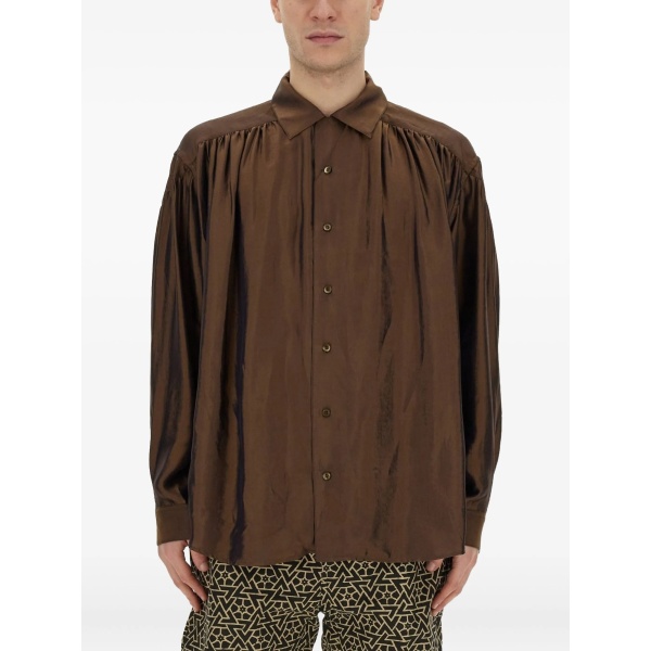 gathered buttoned shirt