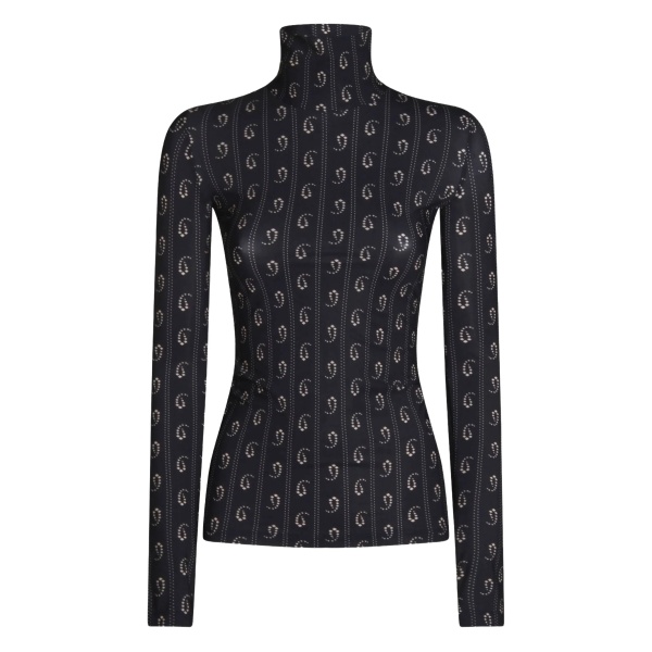 geometric-print turtleneck top
