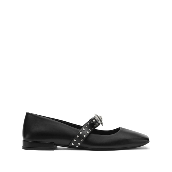 Gianni Ribbon studded ballerina shoes