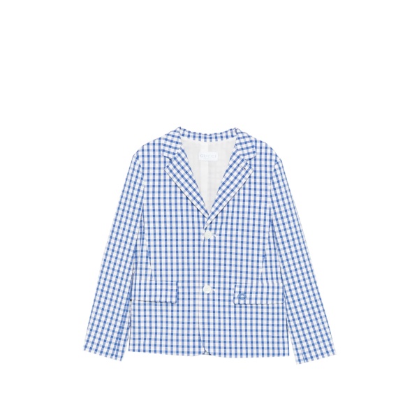 gingham pocket blazer