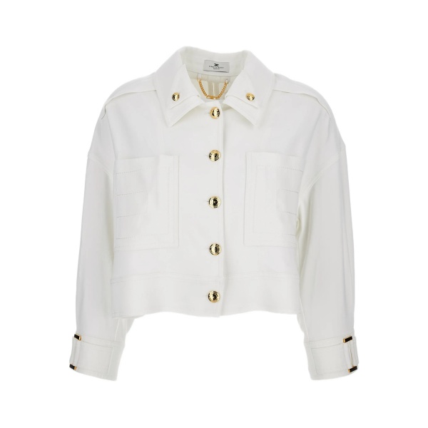 gold button patch pocket jacket