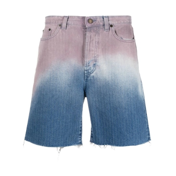 gradient denim shorts