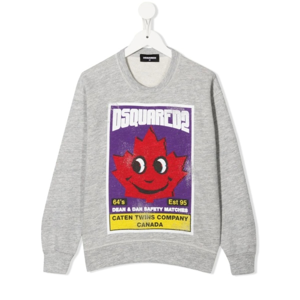 graphic-print mélange-effect sweatshirt
