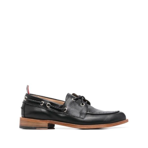 grosgrain-loop trim lace-up shoes