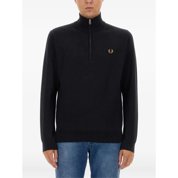half-zip logo-detail sweater