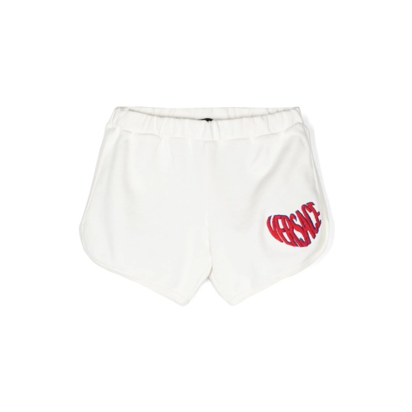 Heart logo-embroidered short shorts
