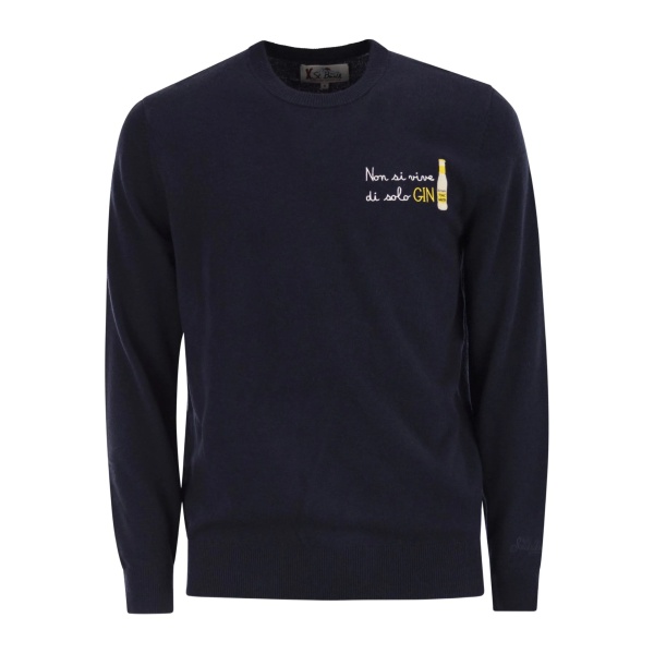Heron embroidered crew-neck sweater