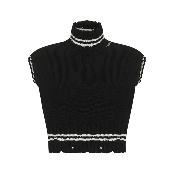 high-neck sleeveless T-shirt