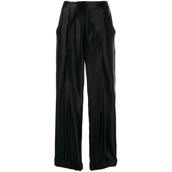 high waisted silk trousers
